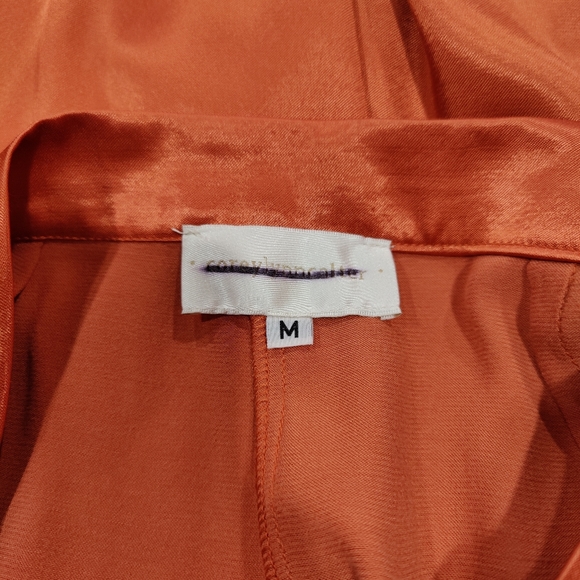 NEW Anthropologie Corey Lynn Calter Dark Orange Satin Petra Trousers M - Picture 14 of 15
